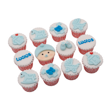 Load image into Gallery viewer, Baby&#39;s First Blue Cupcakes
